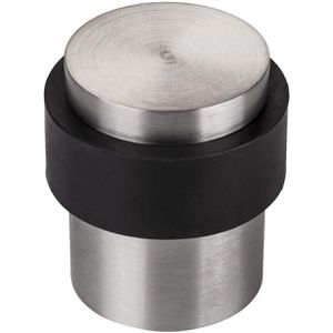 SO-TECH Türstopper Thor 129570, Gummi/Edelstahl, für den Boden, zum Schrauben, silber, 4 x 3,6cm