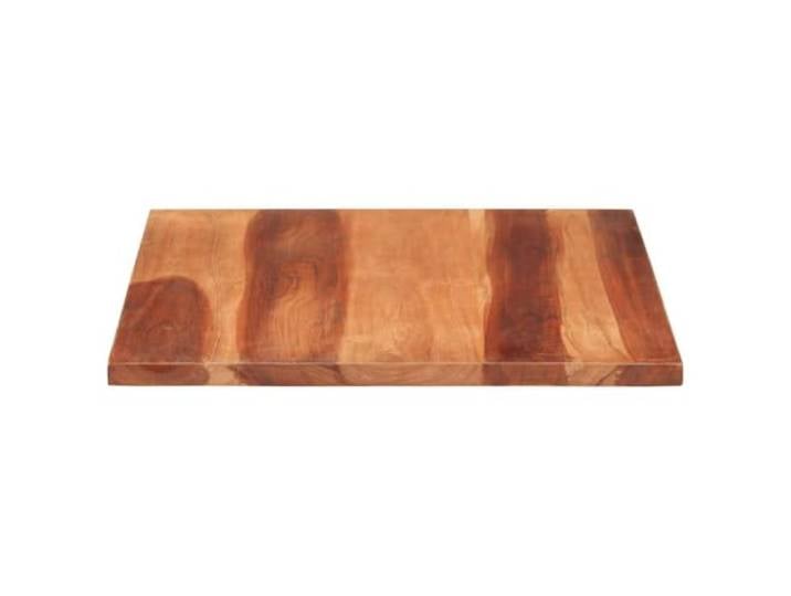 KTHLBRH Tischplatte aus Massivholz, Akazienholz, 60 x 80 cm, 25-27 mm Bernsteinfarbene Oberfläche, poliert und lackiert, mit zwei Halterungen aus Holz, für Hotel und Restaurant