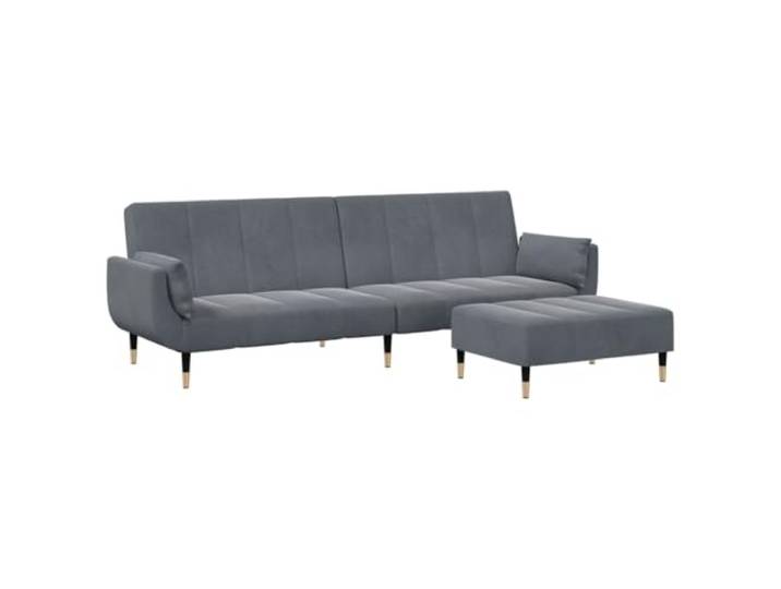 Coespram Schlafsofa 2-Sitzer mit Fußhocker und 2 Kissen, Dunkelgrau Flexible Schlafcouch mit verstellbarer Rückenlehne, passend für Gästezimmer, WG-Zimmer und kompakte Wohnbereiche.