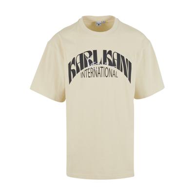 T-Shirt KARL KANI "Karl Kani Signature International T-Shirt", Herren, Gr. XS, beige, 100% Baumwolle, bedruckt, oversize, Rundhals, Shirts T-Shirt