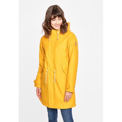 Regenmantel DERBE "Tidaholm", Damen, Gr. 44, gelb, Obermaterial: 100% Polyester. Futter: 100% Polyester, Mäntel, Wasserabweisend, winddicht, Teddylining