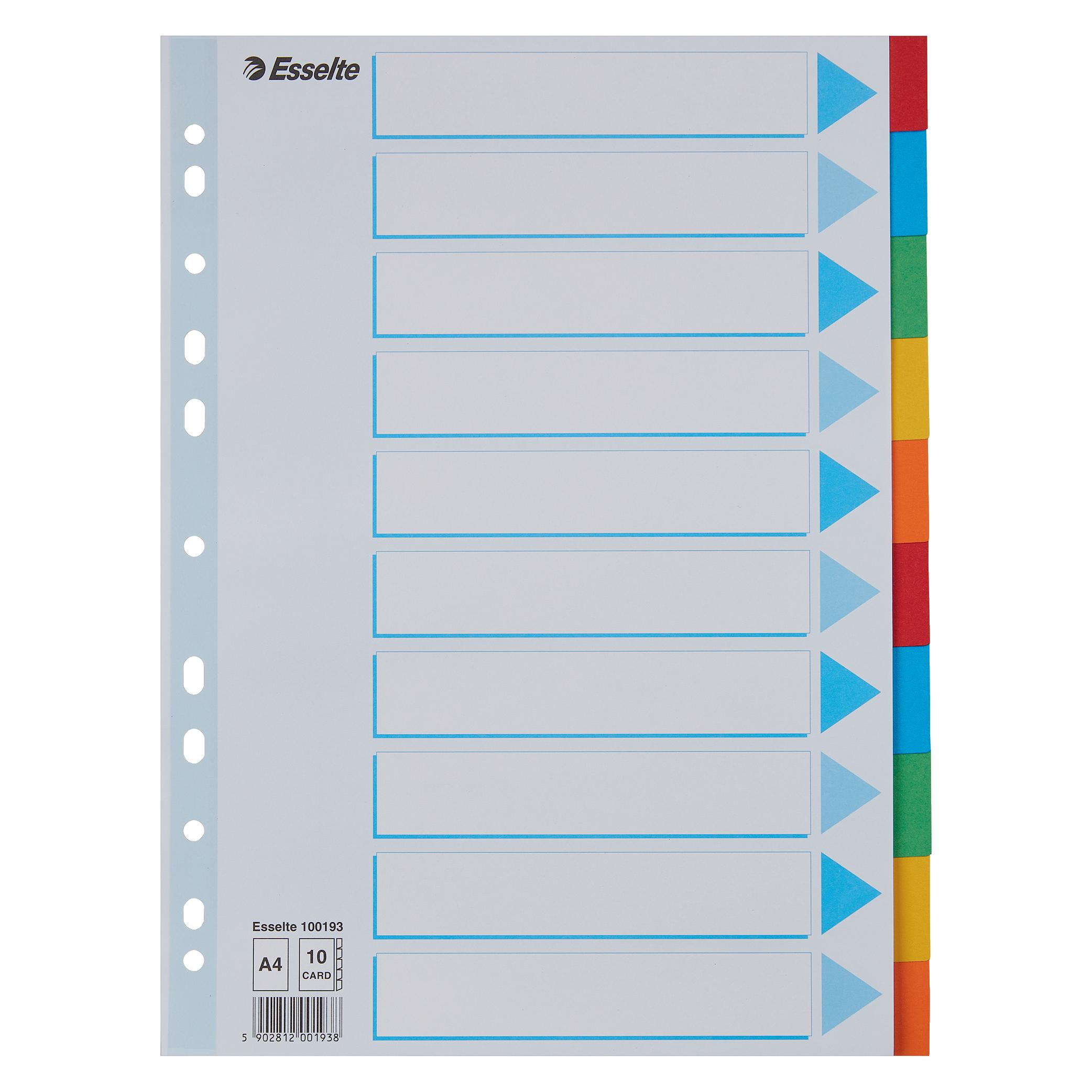 Esselte Register Karton farbig (100193)