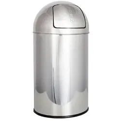 Mülleimer aus Edelstahl, mit Push-Deckel 18 L mit Klappabdeckung, Durchmesser von 250 mm
