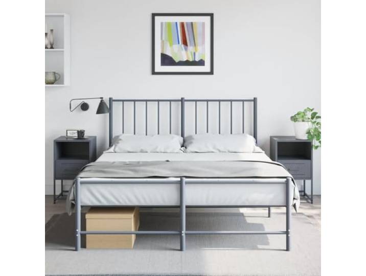 HEFZGDB Industriestil Nachttische 2 Stück Anthrazit 36x39x60,5 cm Stahl Schubladenschrank mit Stauraum