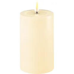 Deluxe Homeart LED Stumpenkerze Real Flame creme, Ø7.5 x H12.5cm, creme