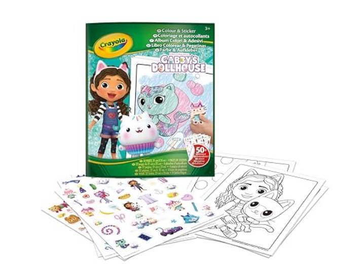 Crayola, Kleurboek met stickers, 32 pagina's en 4 stickervellen inbegrepen Gabby's Dollhouse, 04-7025G