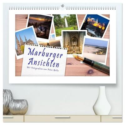 Marburger Ansichten (hochwertiger Premium Wandkalender 2027 DIN A2 quer), Kunstdruck in Hochglanz