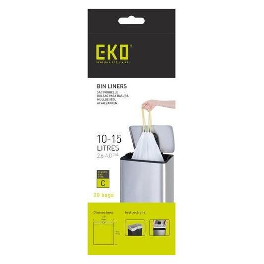 Markenlos Müllbeutel Eko Typ C 10 - 15 L PE Weiss (25 l) (EK33703)