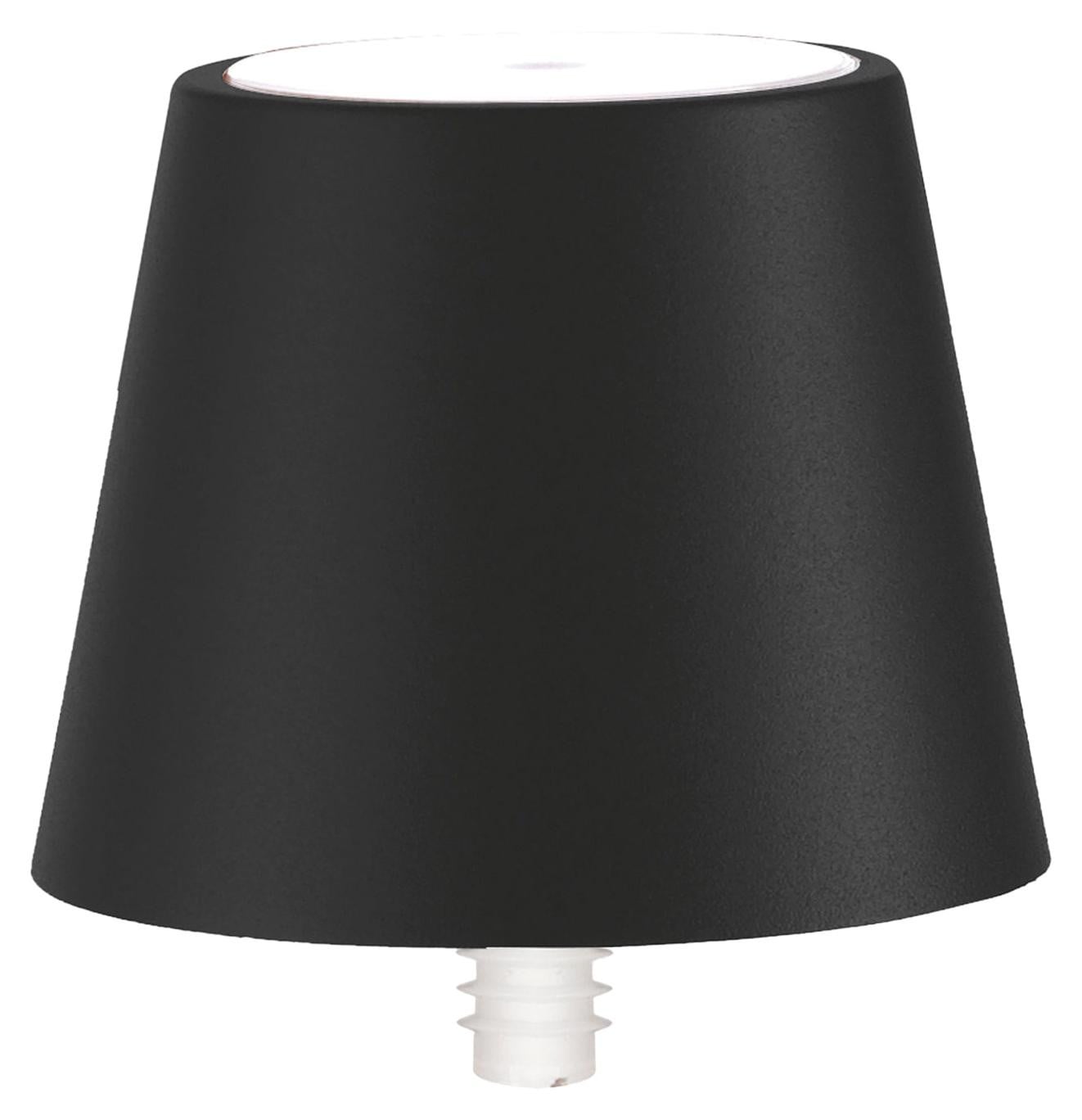 Zafferano Poldina STOPPER LED-tafellamp, zwart, oplaadbaar
