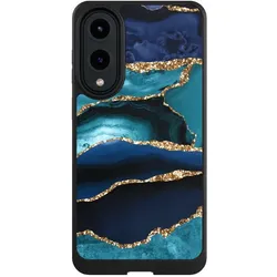 Nivocase Hülle für Samsung Galaxy S25 Edge Handyhülle NIVOcore Case Schwarz Glitzer Look Marmor Trends (Samsung Galaxy S25 Edge), Smartphone Hülle, Schwarz