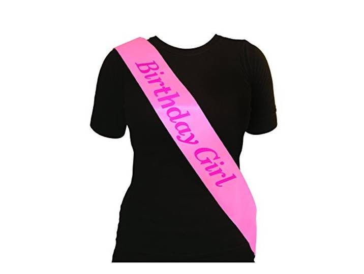 SASH verjaardag meisje kip nacht feest feest roze stof accessoire