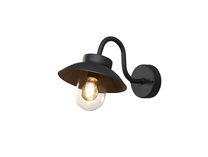 Konstsmide Vega Mini Wandleuchte 417-750 Schwarze design Wandleuchte für Glüh- & Energiesparleuchtmittel Schwarz