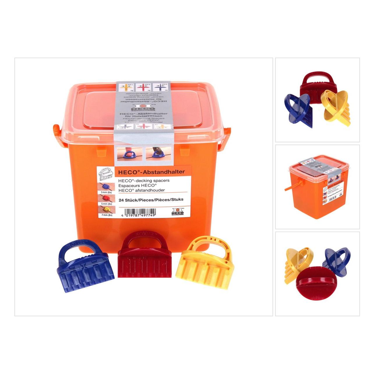 Heco Abstandhalter Set für Terrassendielen 3-5-7 mm 24 Stk. ( 49774 ) in Kunststoffbox (33863353)