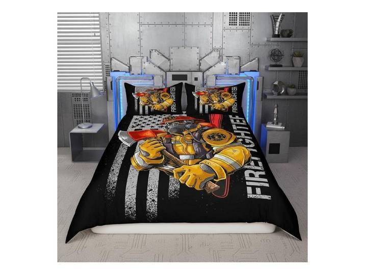 LuxusKollektion Kinderbettwäsche Bettwäsche-Set Feuerwehrmann 200x200cm Mikrofaser