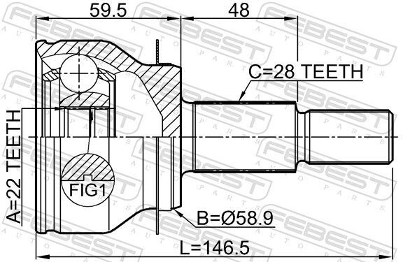 Febest Gelenksatz, Antriebswelle 0510-Bmat Vorderachse Für Mazda