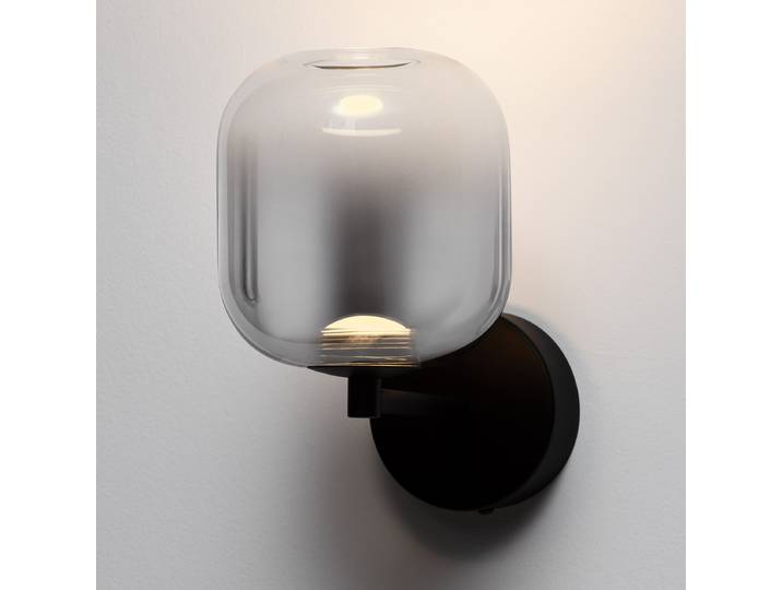 Wandleuchte Aelia Ø 14cm Grau/Grau Aluminium, Rauchglas Nicht austauschbare LEDs LED-Platine