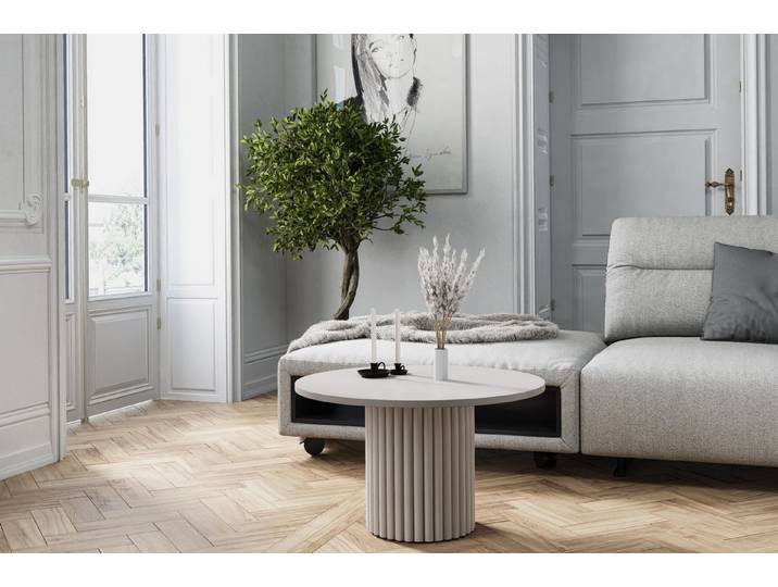 Design Möbel Couchtisch LOMELO – Runder Couchtisch im modernen Design (67x67x42 cm)