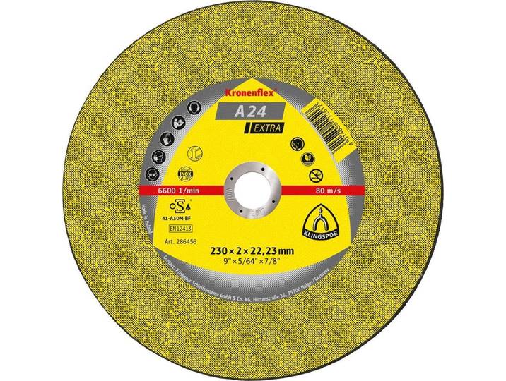 KLINGSPOR Doorslijpschijf A 24 Extra Ø 125 x 2\,5 mm gezet - 188463