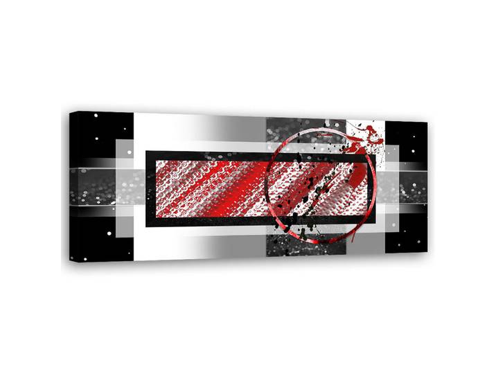 Feeby Wandbild geometrische abstraktion, Silberfarben, Abstrakt, Rechteckig, 90x30 cm, Bilder & Rahmen, Bilder, Leinwandbilder