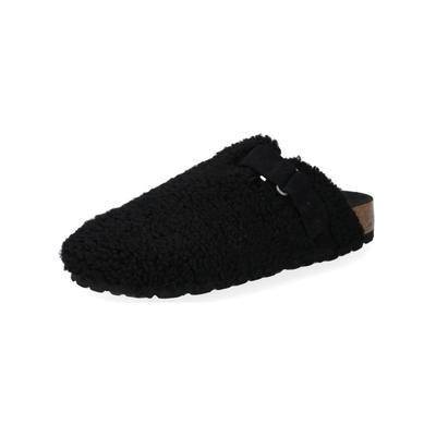 Pantolette SHEPHERD "Shepherd Pantoletten Lammfell", Damen, Gr. 37, schwarz, Lammfell, Schuhe Pantolette