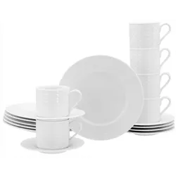 CreaTable Polo Weiss Kaffeeservice 18-tlg Porzellan