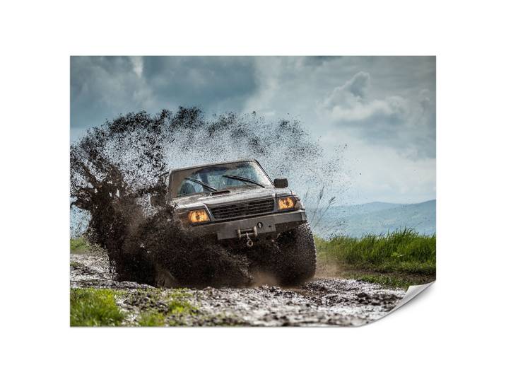FOTOTAPETE für Jugendzimmer Jeep Schlammiges Bergterrain 200x140