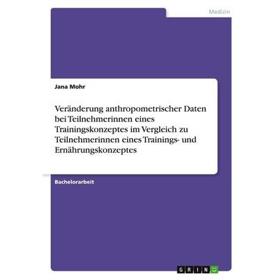 Veränderung anthropometrischer Daten bei Teilnehmerinnen eines Trainingskonzeptes im Vergleich zu Teilnehmerinnen eines Trainings- und