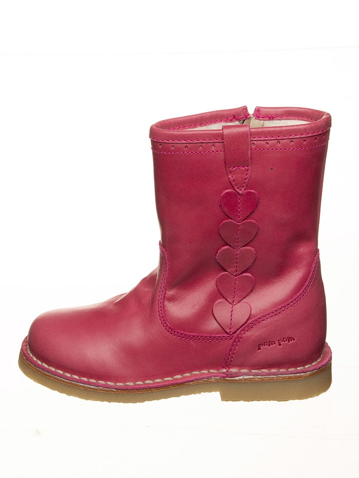 POM POM Leder-Stiefel in Pink - 26