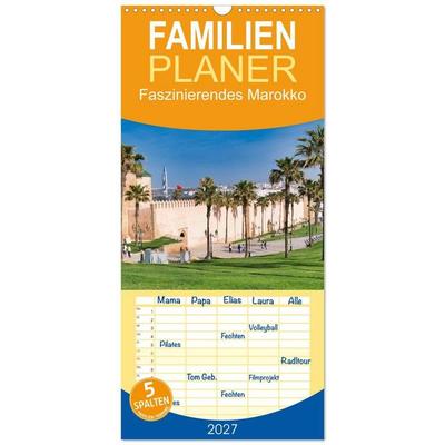 Familienplaner 2027 - Faszinierendes Marokko mit 5 Spalten (Wandkalender, 21 x 45 cm) CALVENDO