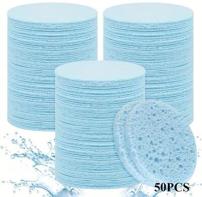 Uplift Essentials 50 Piece Compressed Facial Sponge And Industrial Grade Cosmetic Hydrotherapy System blue