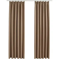 vidaXL Verdunkelungsvorhänge mit Haken 2 Stk. Taupe 140x245cm