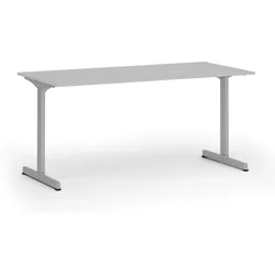 Bürotisch PRIMO BETA, 160x80 cm, graues Metallgestell, grau