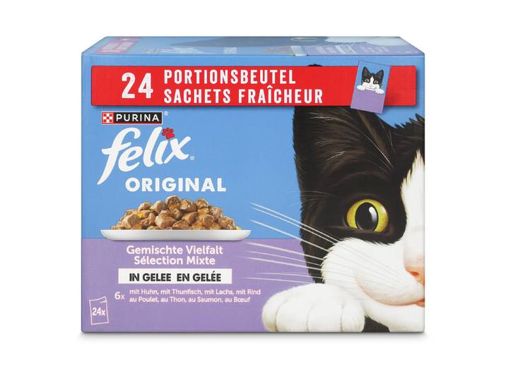 Felix Original Katzenfutter in Gelee assortiert 24x85g