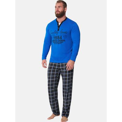 Schlafanzug JAN VANDERSTORM "Schlafanzug ROLFHEIM", Herren, Gr. XL, blau (royal blau), Obermaterial: 100% Baumwolle CO., Homewear-Sets Schlafanzug