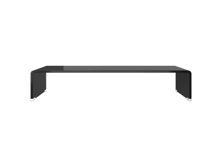CHIC Noir Meuble TV Moderne - ZENCORE - MEUBLE DE SEJOUR - Cabinet moniteur 70x30x13cm verre noir 4928
