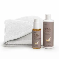 basler Arganöl Macadamia Hair & UV-Protection Set (Shampoo 200ml + Haaröl 50ml + Haarturban)