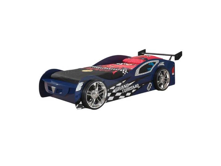 TURBO - Lit Voiture 90x200cm Bleu Style Racing