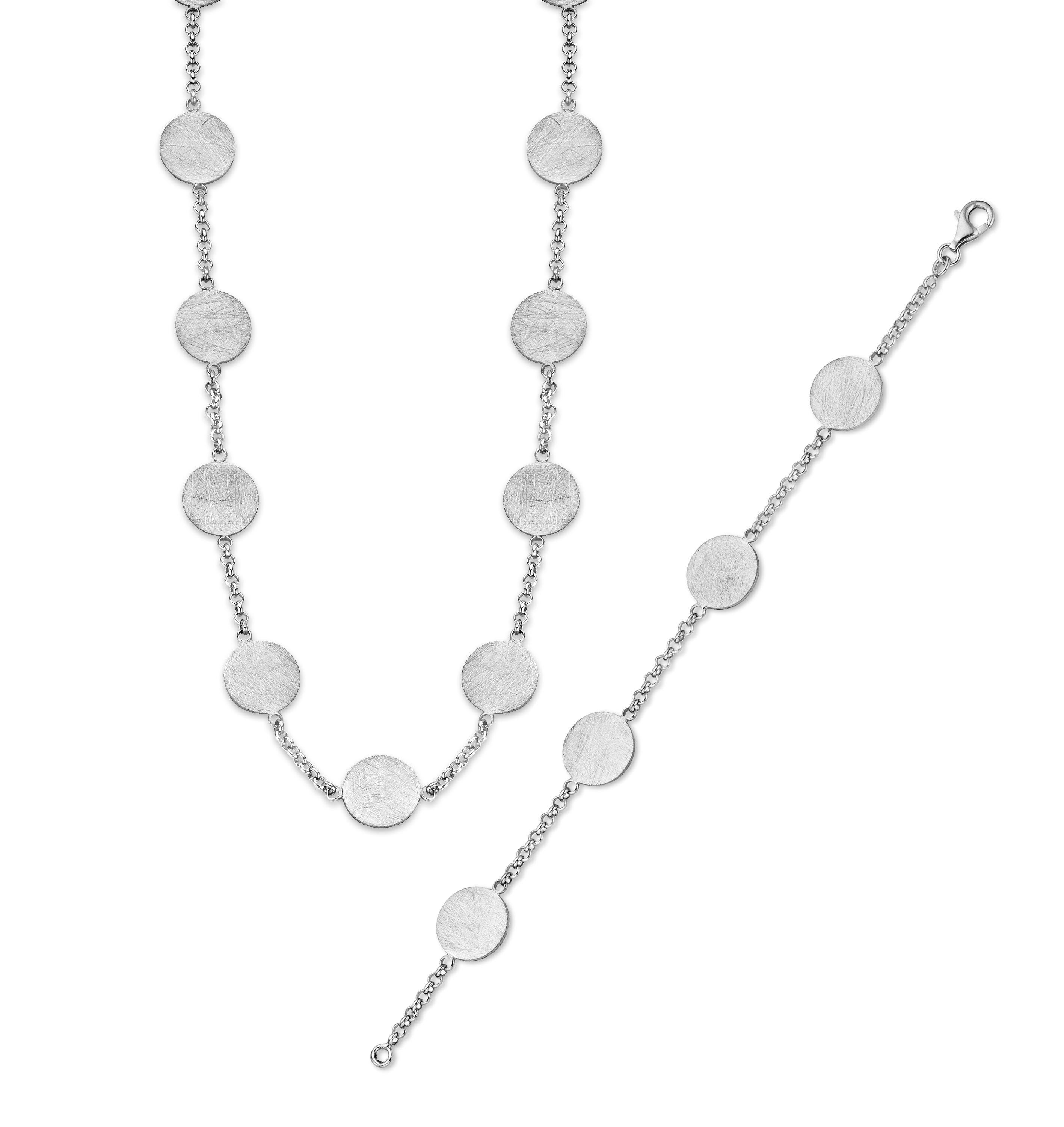 Orphelia Dames 925 Sterling Zilver Set: Ketting + Armband - Zilver SET-045