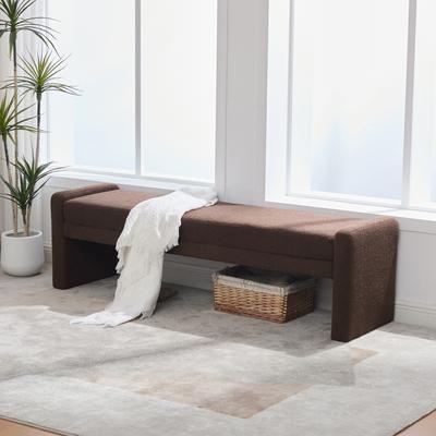 Modern Upholstered Cozy End of Bed Bench, Oversized Accent Entryway Window Layered Bench & Dining Bench