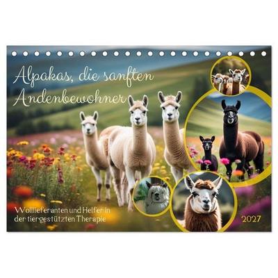 Alpakas, die sanften Andenbewohner (Tischkalender 2027 DIN A5 quer), CALVENDO Monatskalender