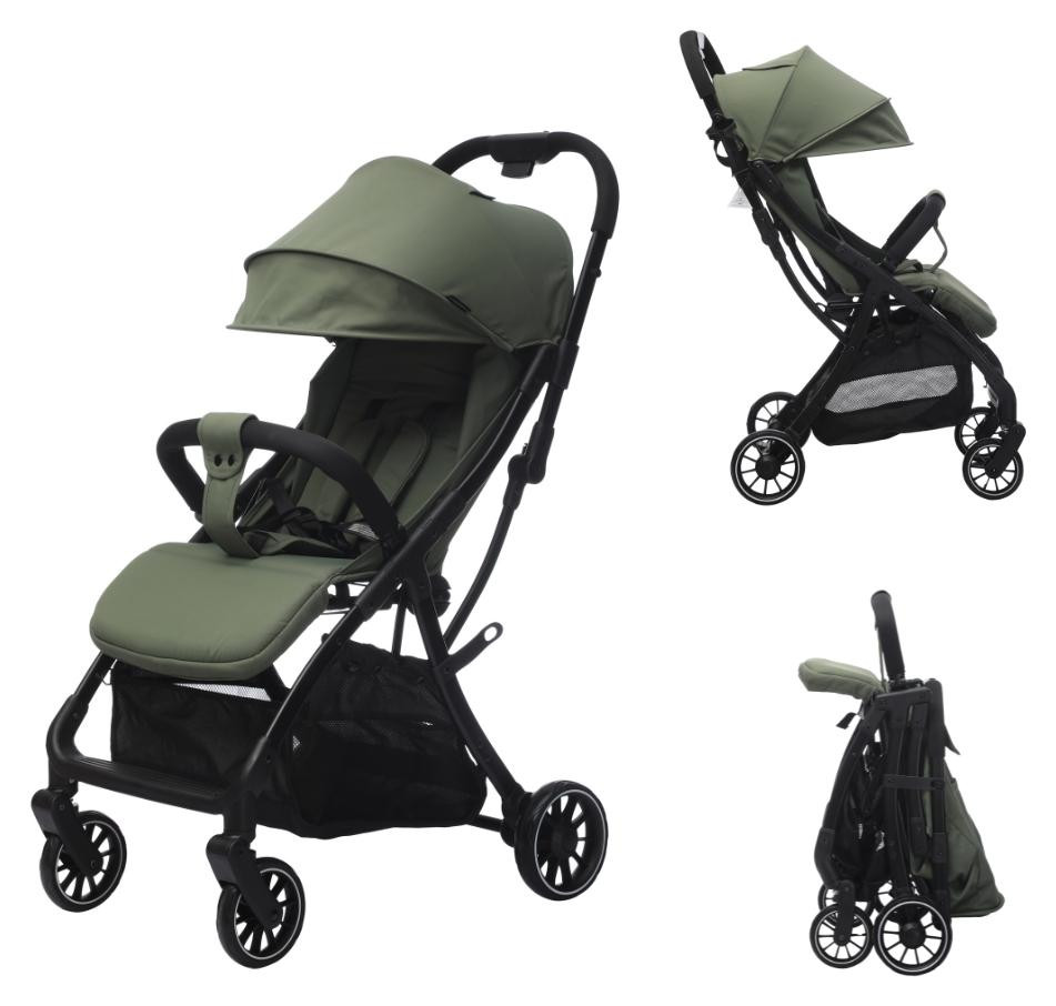 Interchild Cabino Buggy Compact Plus, groen – Lichtgewicht kinderwagen, opvouwbaar en geschikt tot 22 kg, inclusief tas