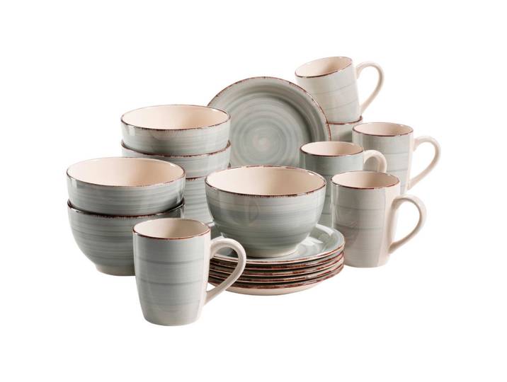 Mäser Frühstücksset, Grau, Keramik, 18-teilig, 390 ml,700 ml, Essen & Trinken, Geschirr, Geschirr-Sets, Kaffeeservice