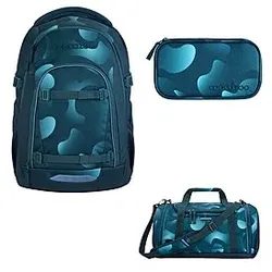 Coocazoo Mate Aqua Flow Schulrucksack Set 3tlg