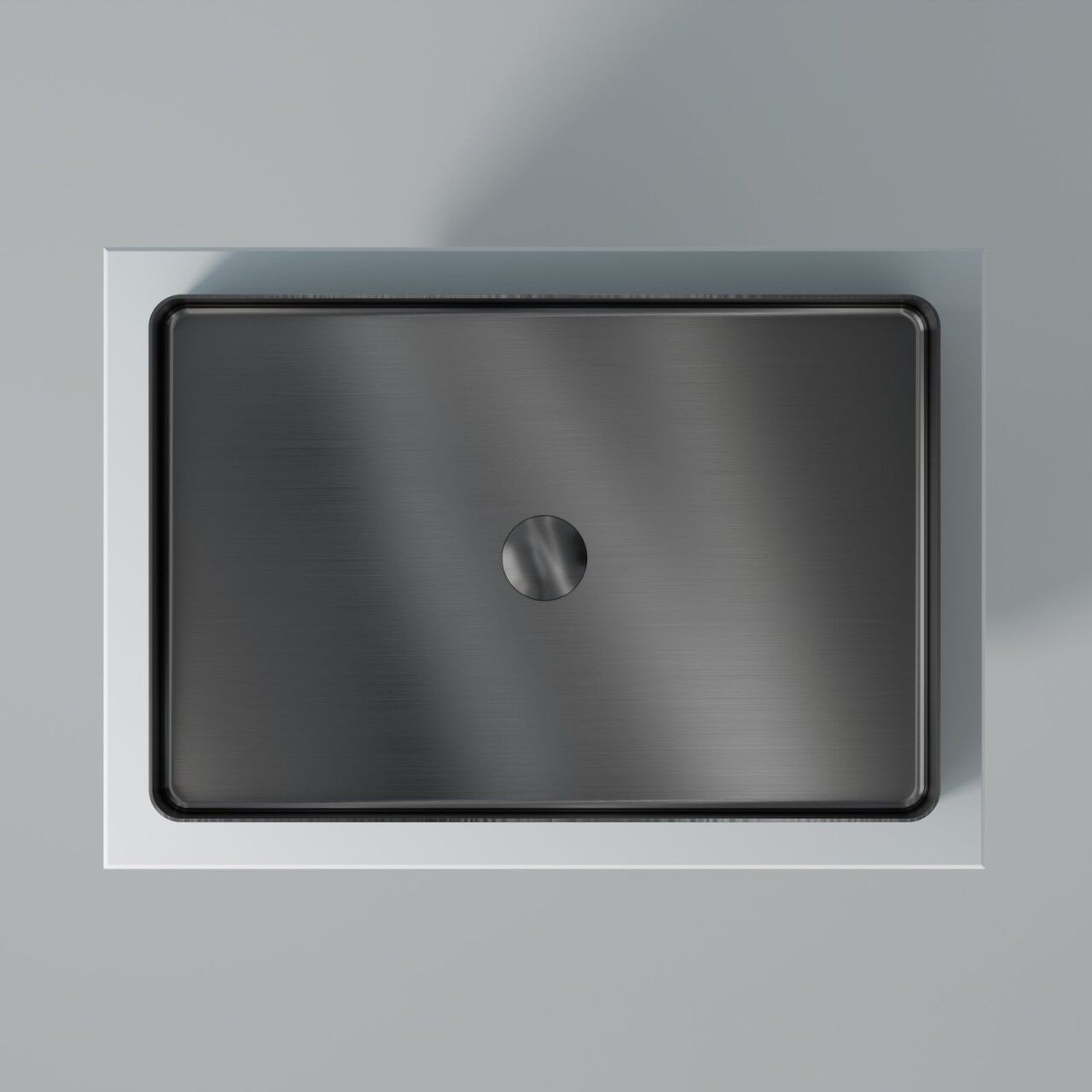 Steinberg Serie 442 Waschtisch Aufsatzbecken aus Edelstahl, gunmetal, 442 7110 GM 442 7110 GM