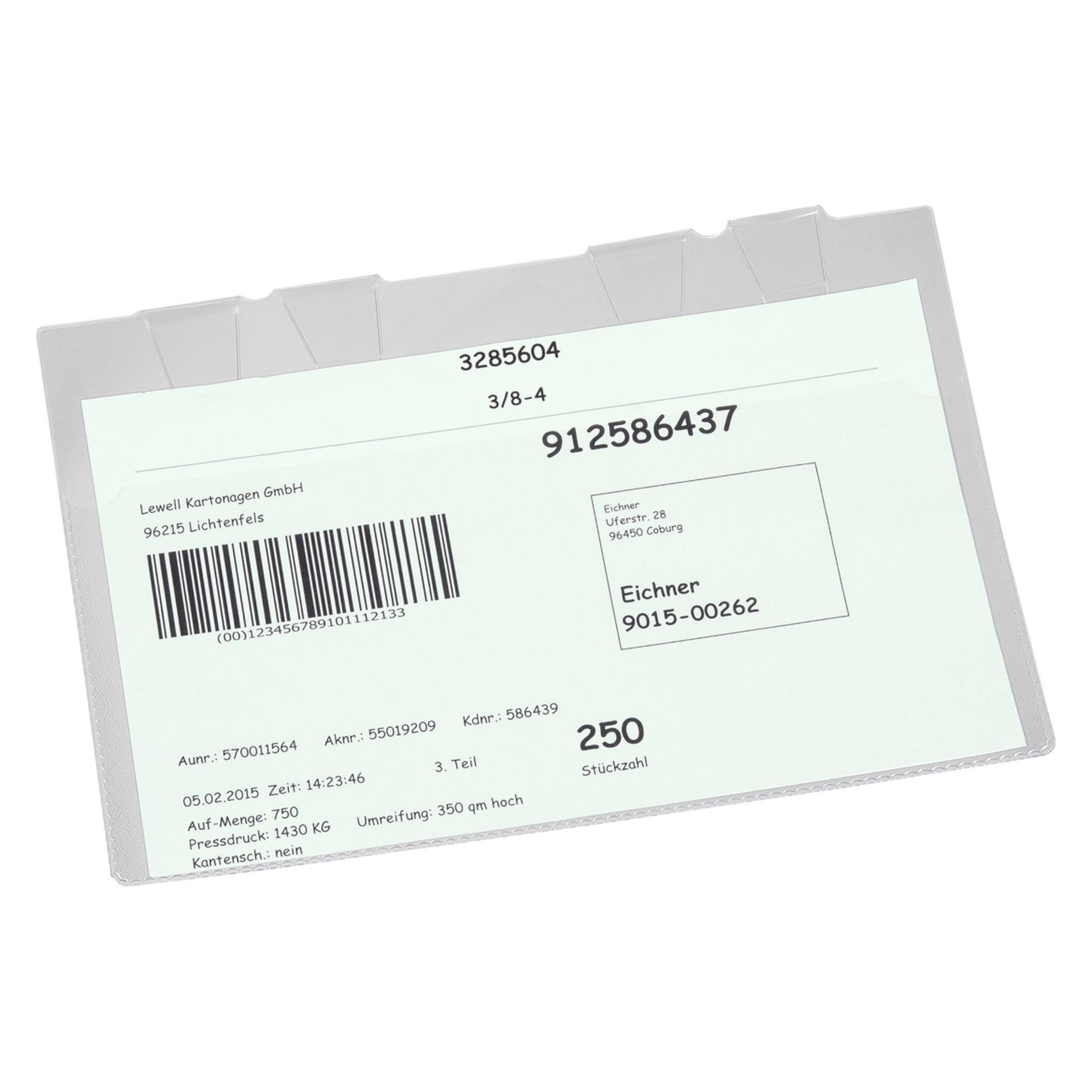 Eichner 50 Sichttaschen DIN A6 quer transparent glatt 8,0 mm (50x) (9219-10013)