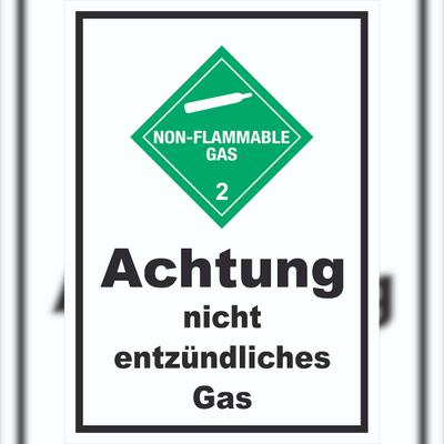 HB-Druck Schild nicht entzündliches Gas non-flammable hochkant A6 (105x148mm)