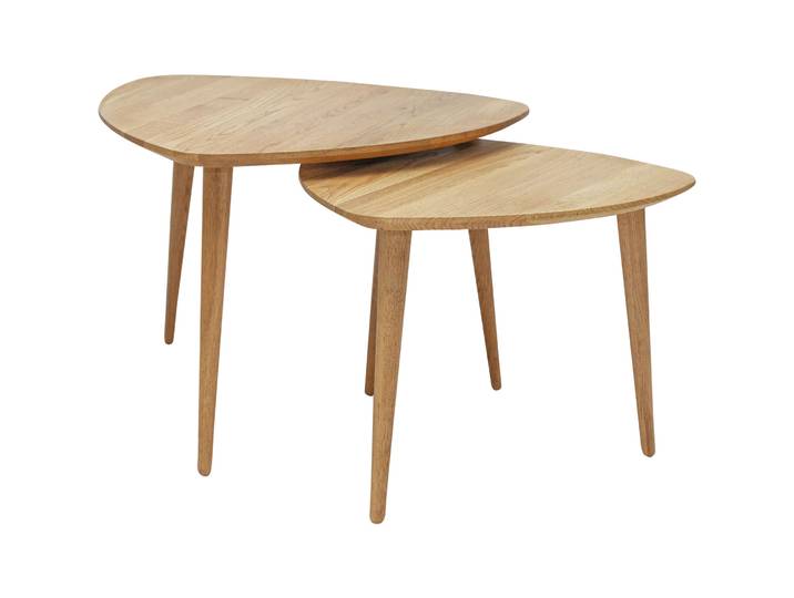 Beistelltisch 2er-Set Veda natur geölt Wildeiche B 50 H 38 cm