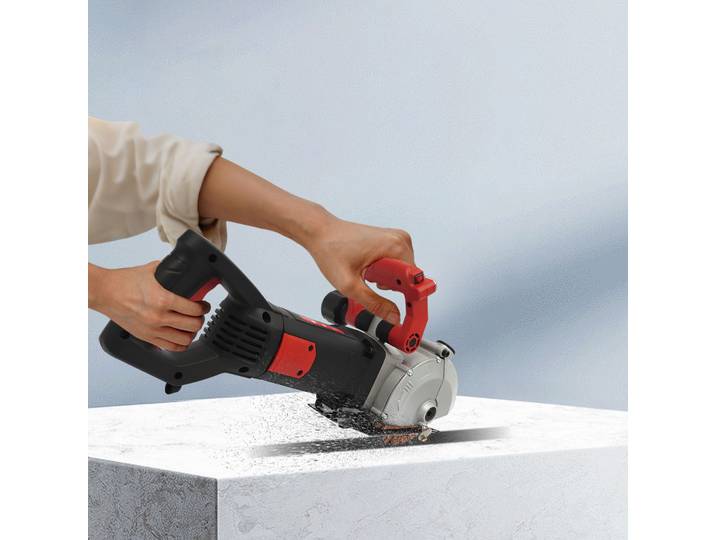 Rainureuse murale électrique 4800W, 6200 tr/min, 133 mm, 7 lames, positionnement laser, sans poussière, avec pompe à eau, pour rainurage du béton