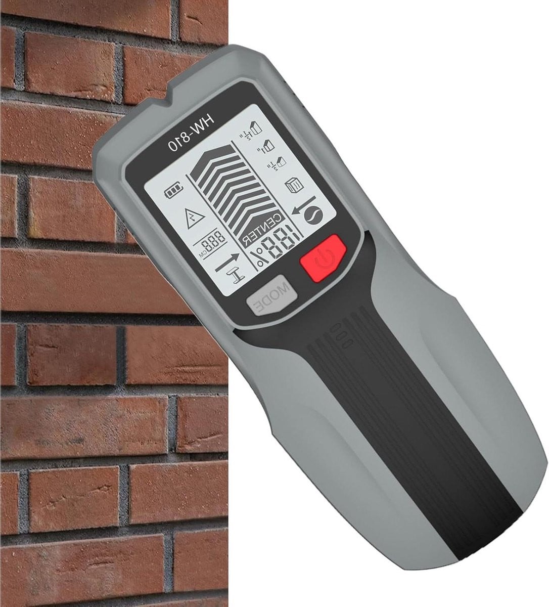 Muurscanner Detector - Elektronische Zoeker voor Veilig Monteren - 6-in-1 Detectie - Grijs - 18,6 x 7,5 cm