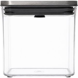 OXO Vorratsdose Steel Pop, aus Kunststoff, 2,6 Liter, mit Edelstahl-Deckel, transparent, luftdicht
